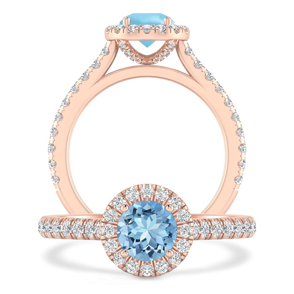 Rose Gold - Aquamarine