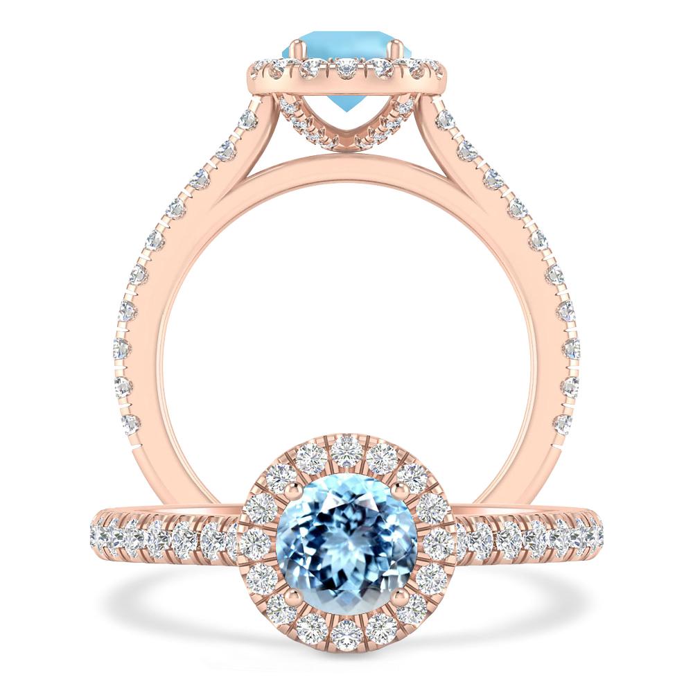 Rose Gold - Aquamarine