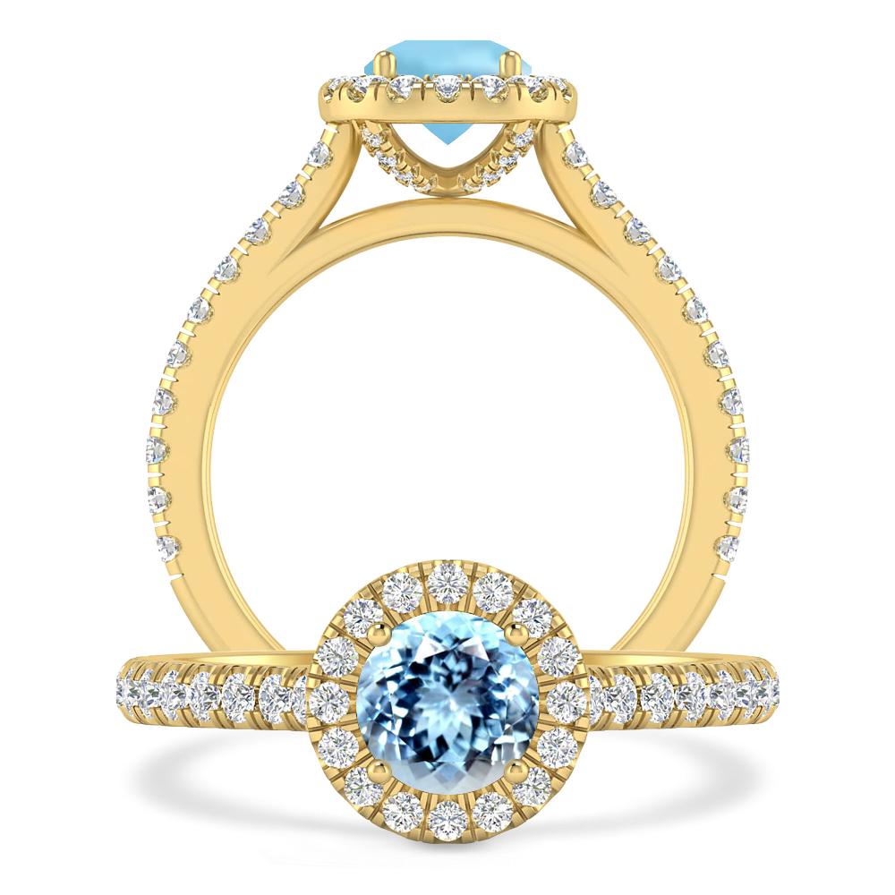 Yellow Gold - Aquamarine