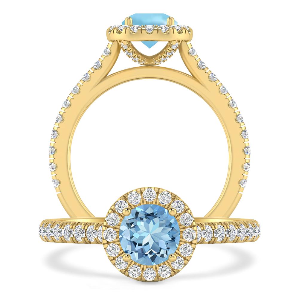 Yellow Gold - Aquamarine