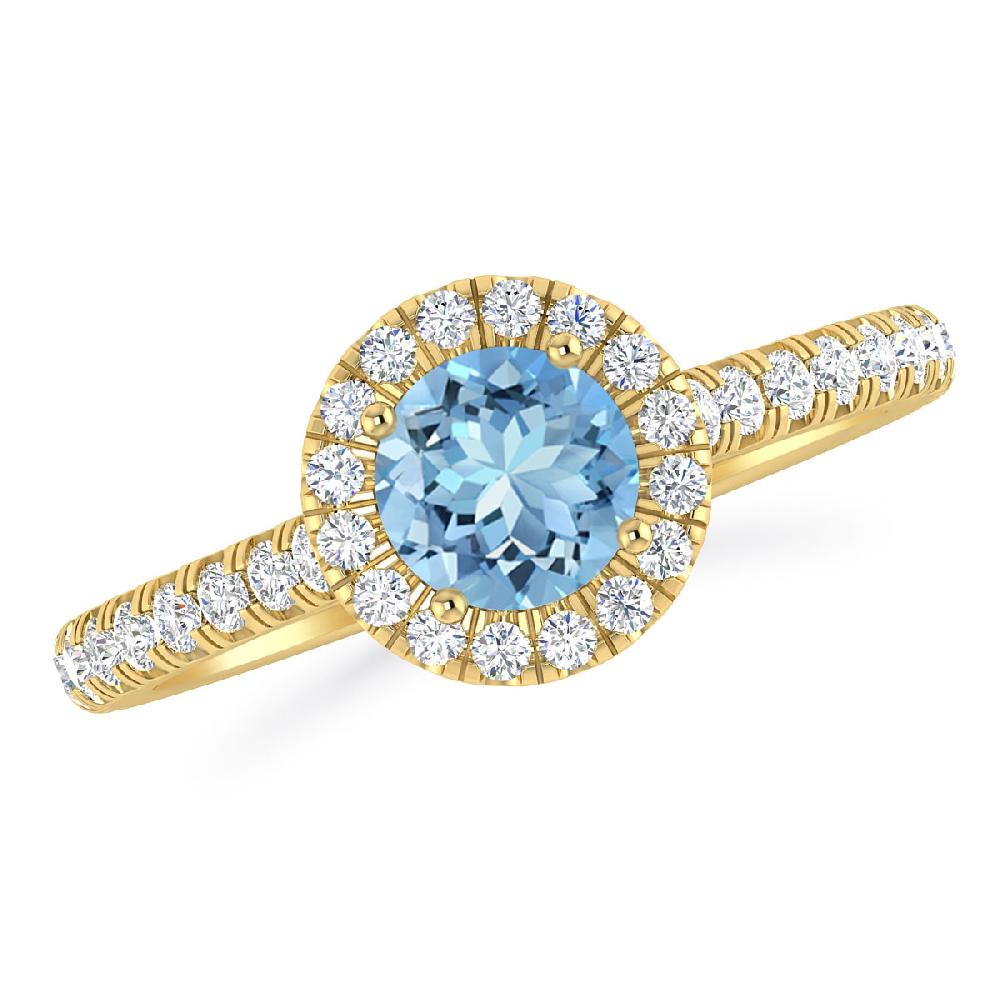 Yellow Gold - Aquamarine