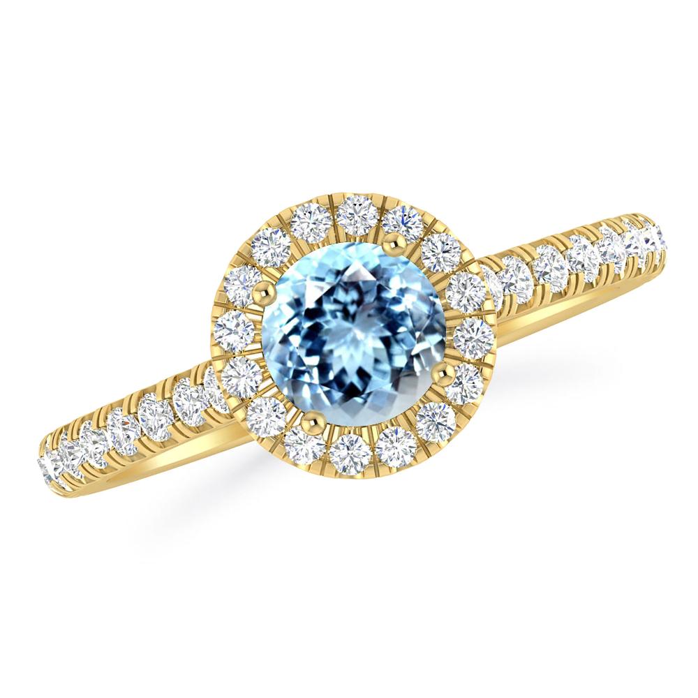 Yellow Gold - Aquamarine