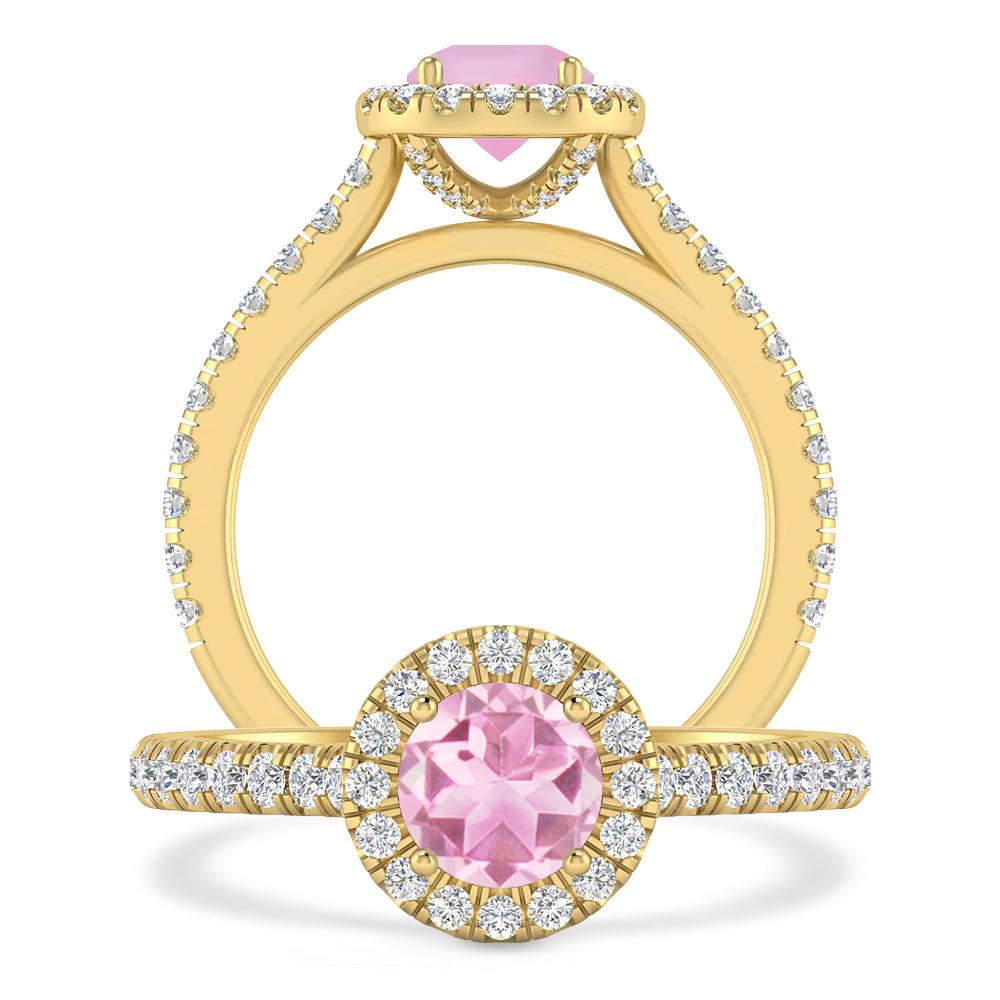 Yellow Gold - Pink Tourmaline