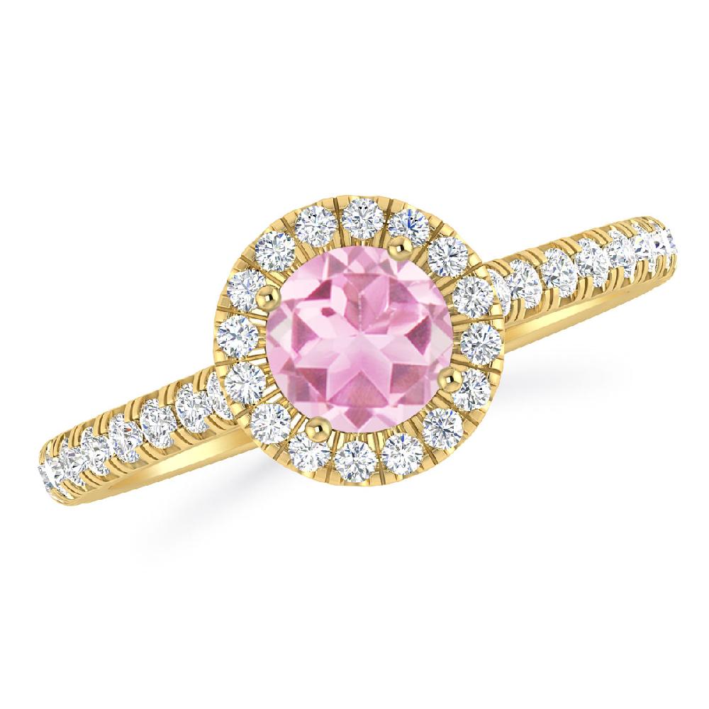 Yellow Gold - Pink Tourmaline