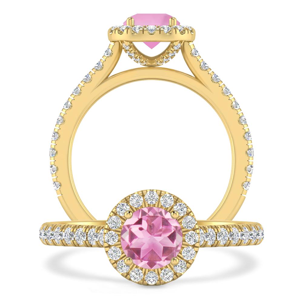 Yellow Gold - Pink Tourmaline