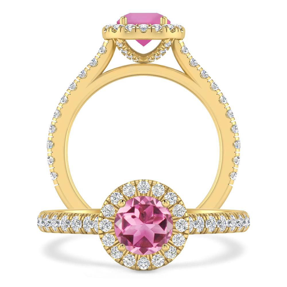 Yellow Gold - Pink Tourmaline