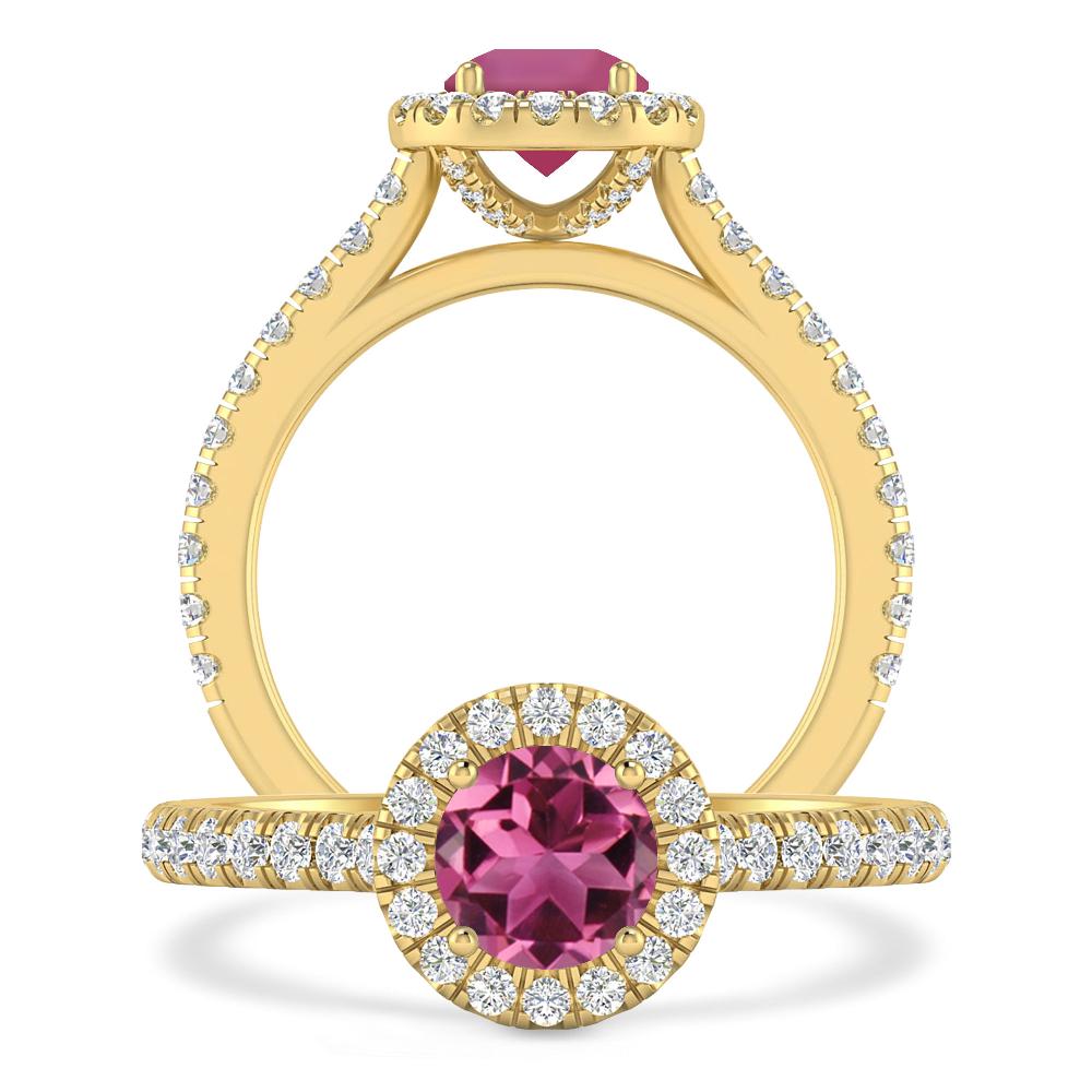 Yellow Gold - Pink Tourmaline