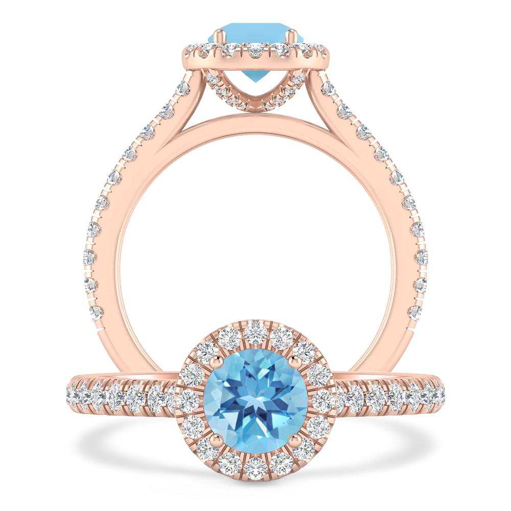 Rose Gold - Blue Topaz