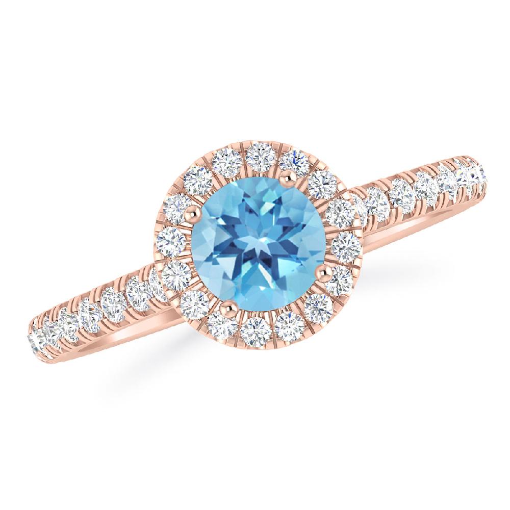 Rose Gold - Blue Topaz