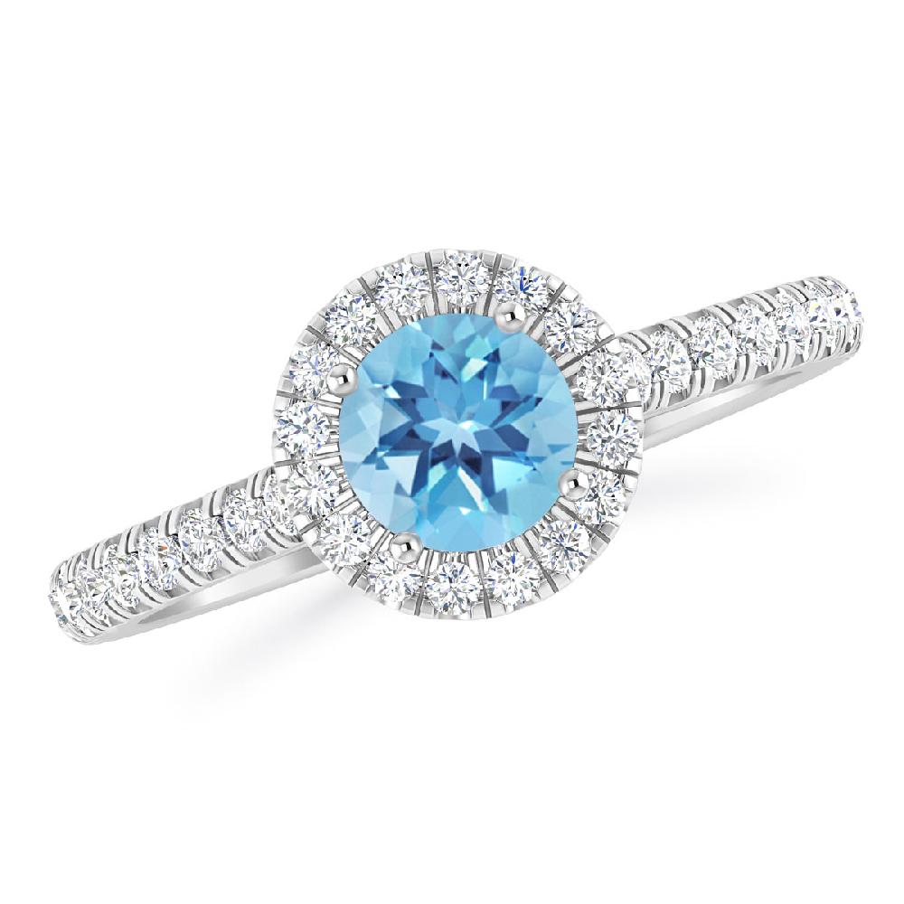 White Gold - Blue Topaz