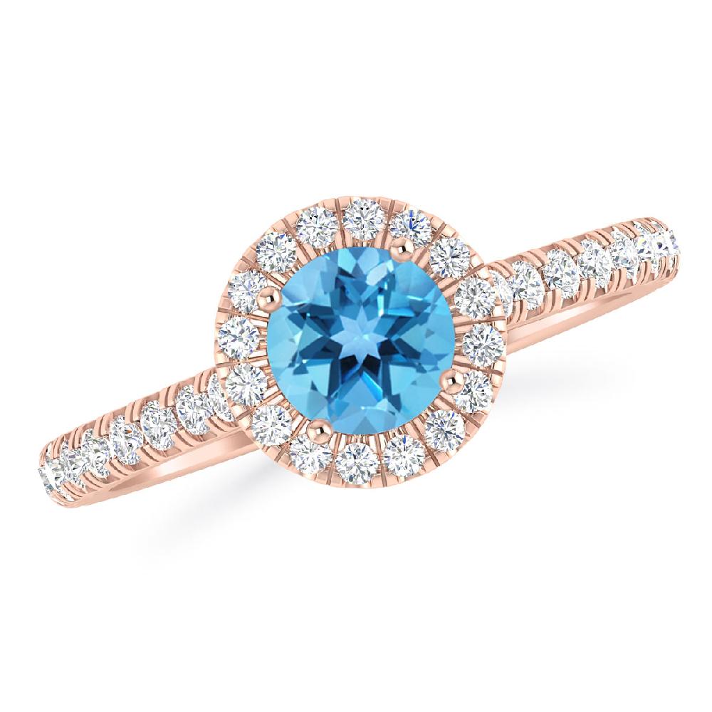 Rose Gold - Blue Topaz