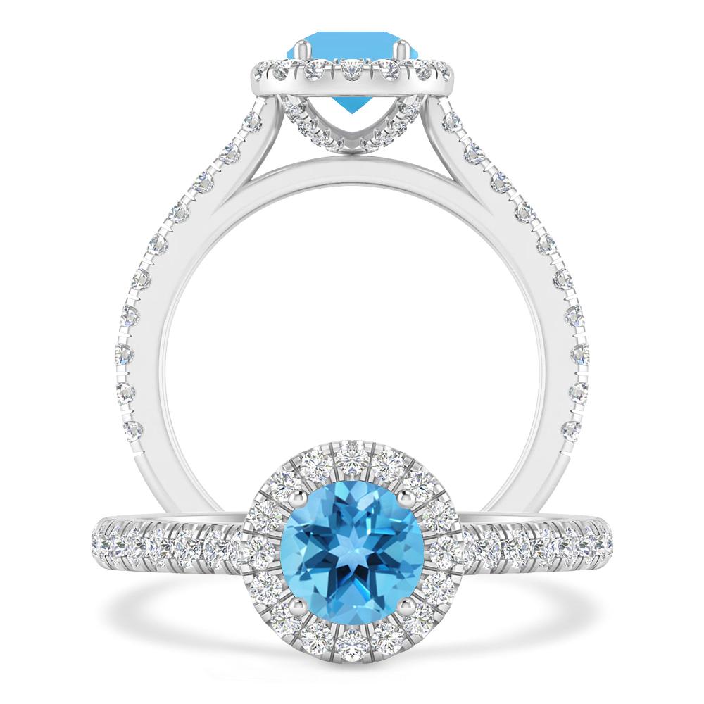 White Gold - Blue Topaz