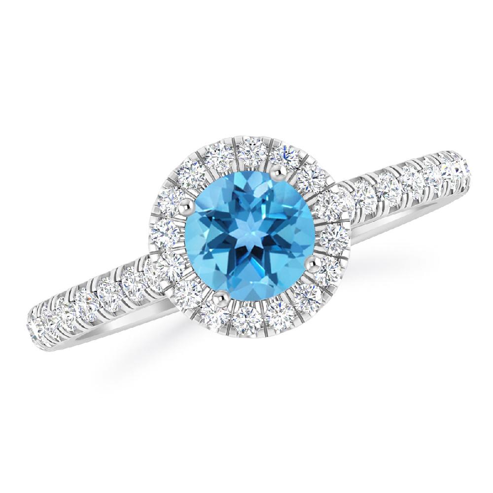 White Gold - Blue Topaz