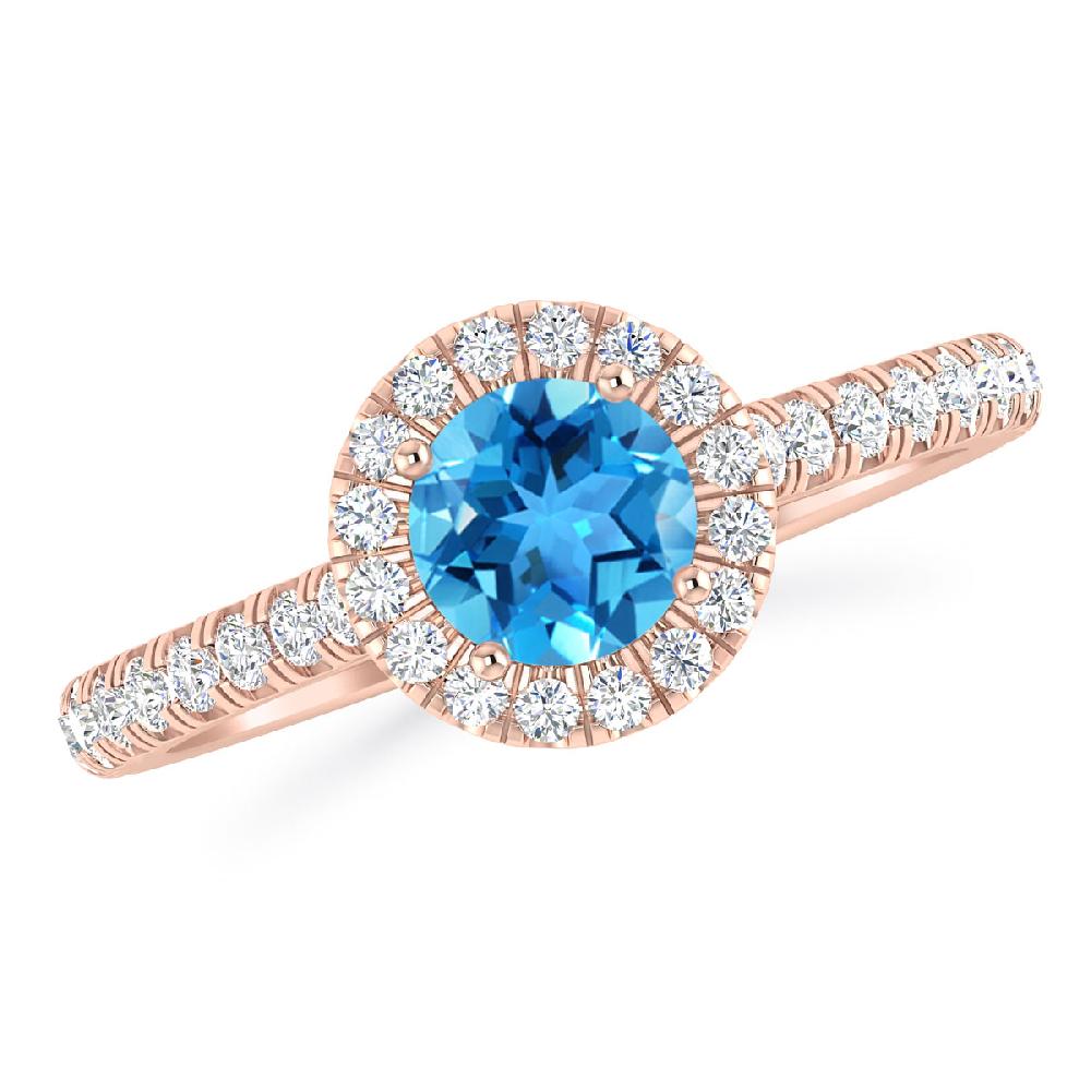 Rose Gold - Blue Topaz