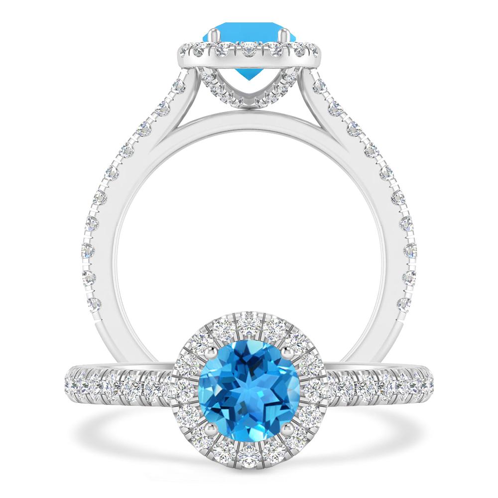 White Gold - Blue Topaz