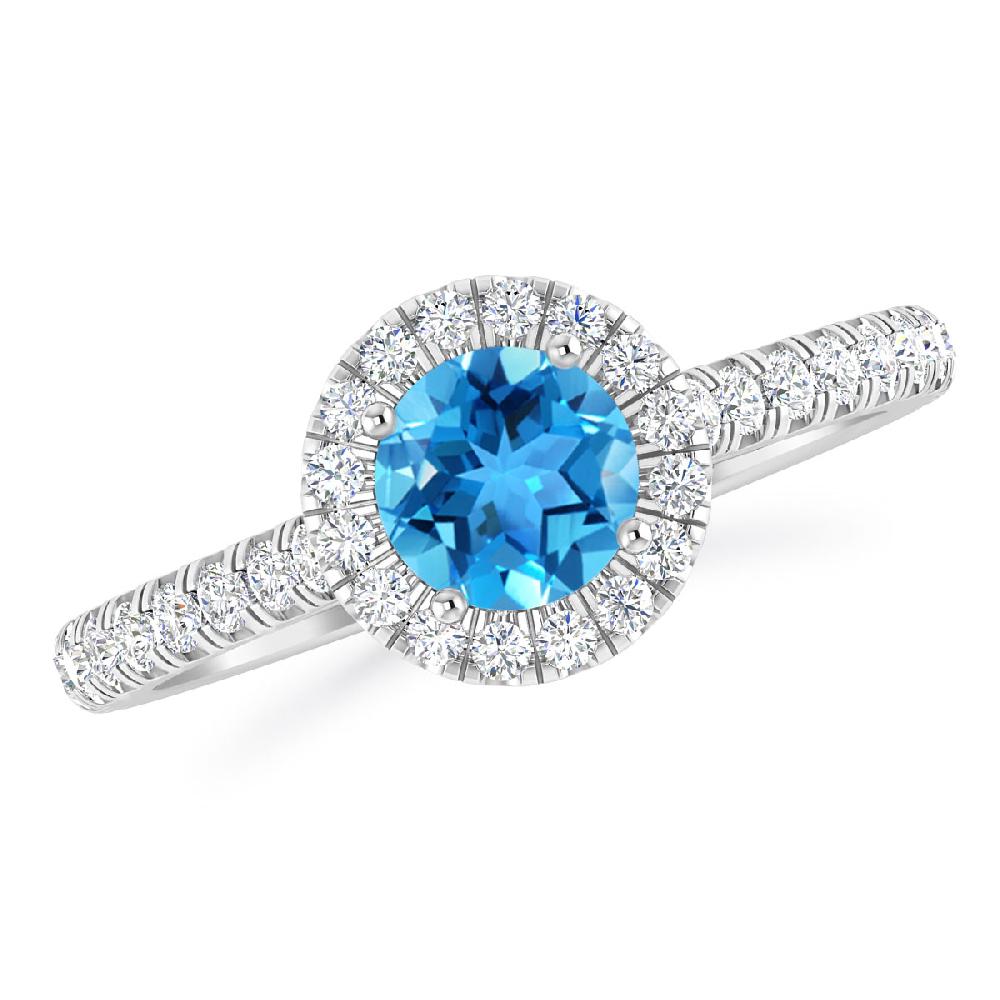 White Gold - Blue Topaz