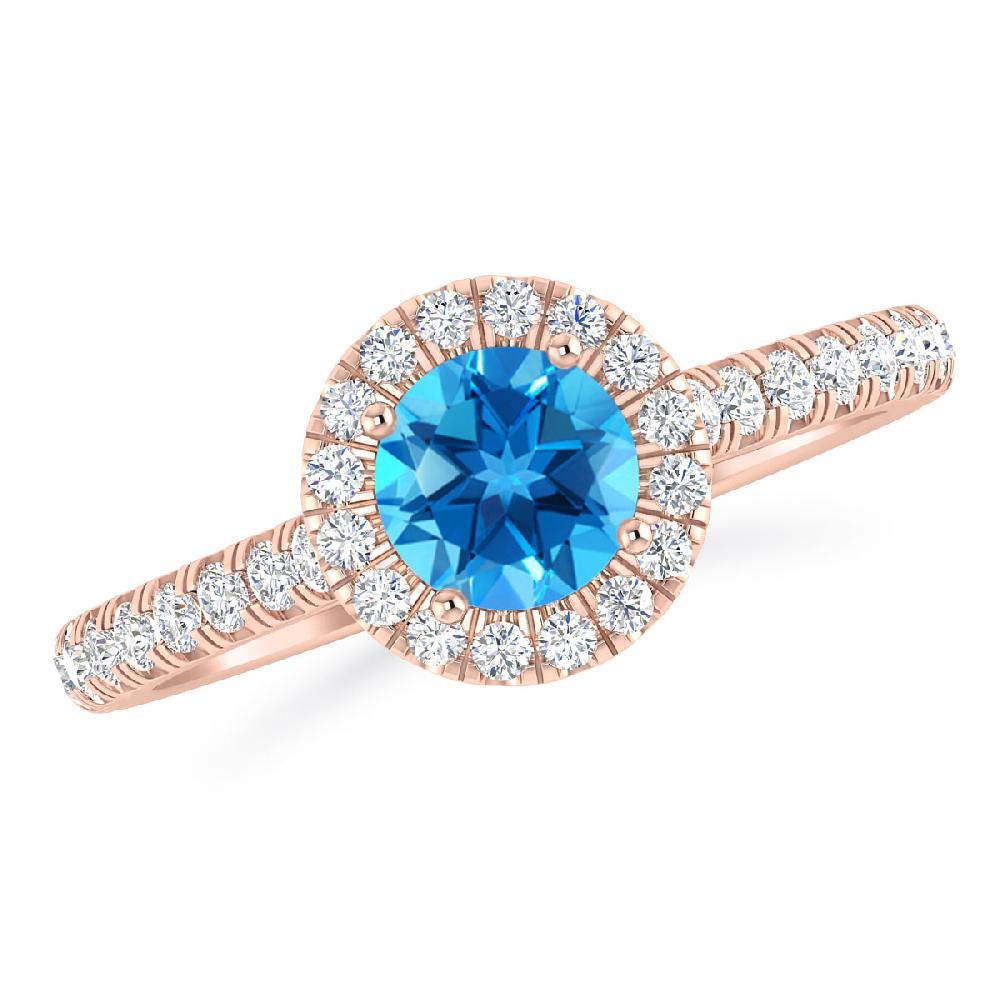 Rose Gold - Blue Topaz