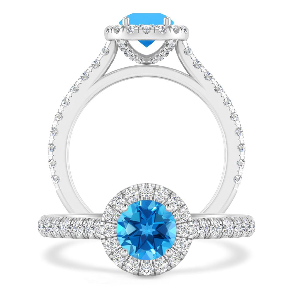 White Gold - Blue Topaz