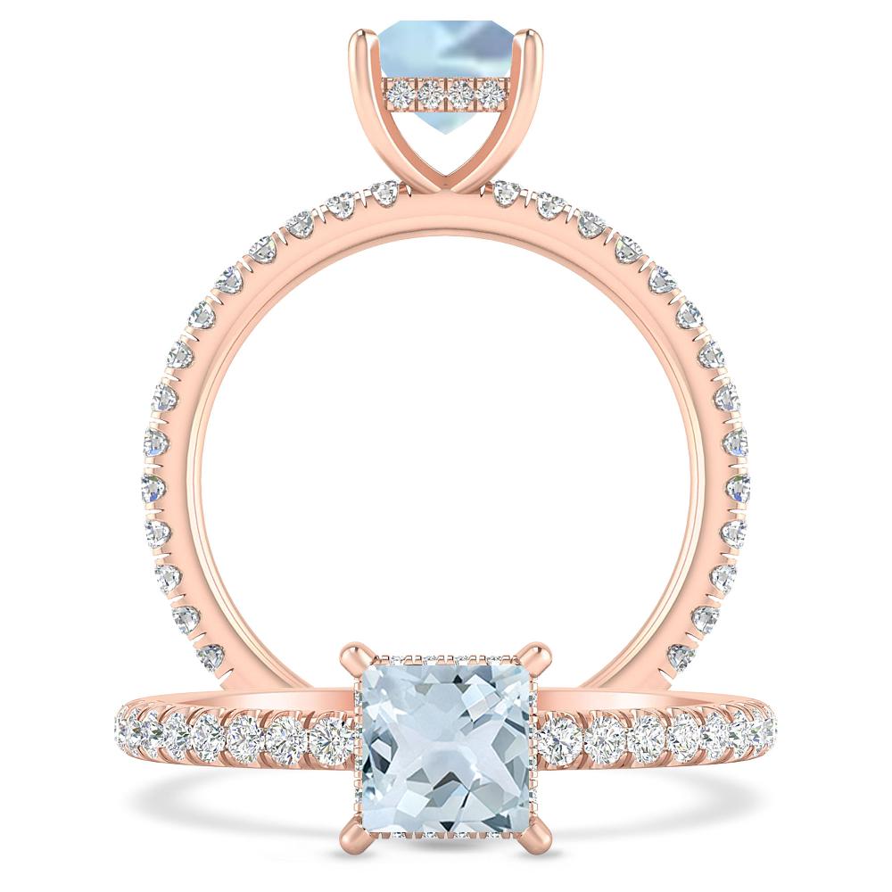 Rose Gold - Aquamarine