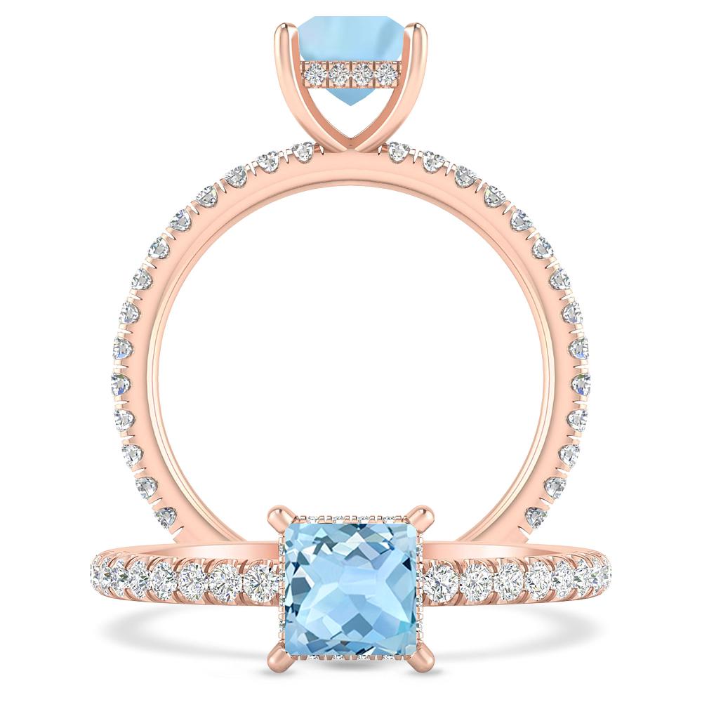 Rose Gold - Aquamarine