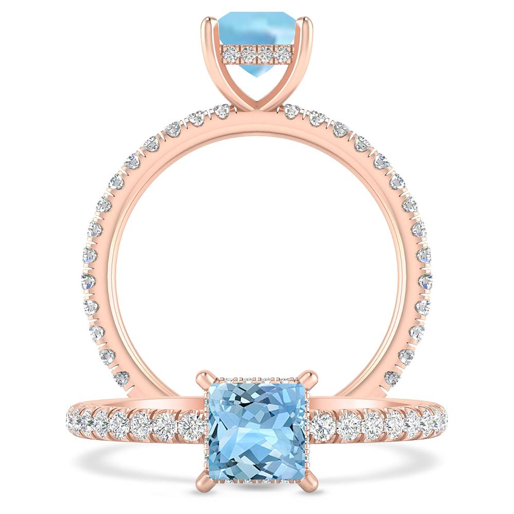 Rose Gold - Aquamarine