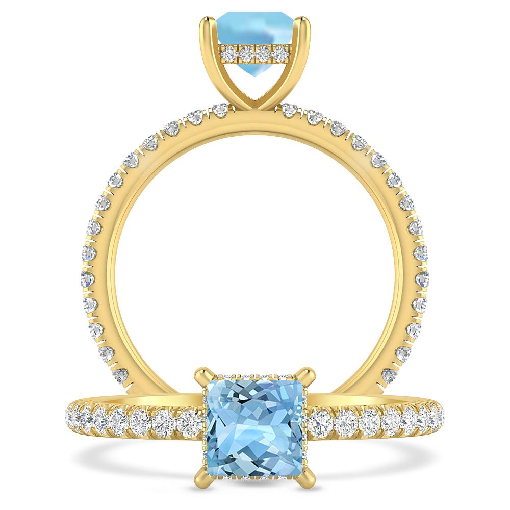 Yellow Gold - Aquamarine