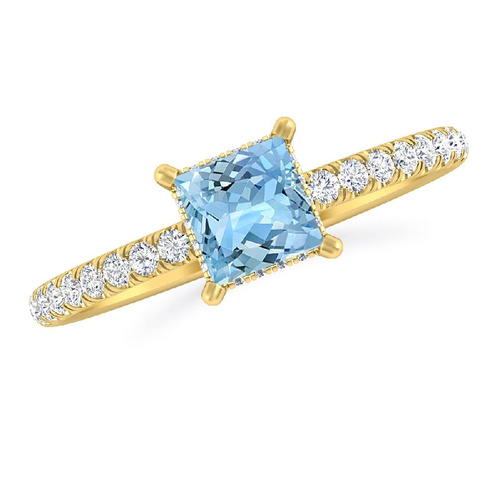 Yellow Gold - Aquamarine