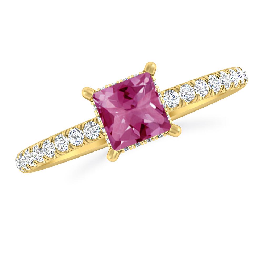 Yellow Gold - Pink Tourmaline