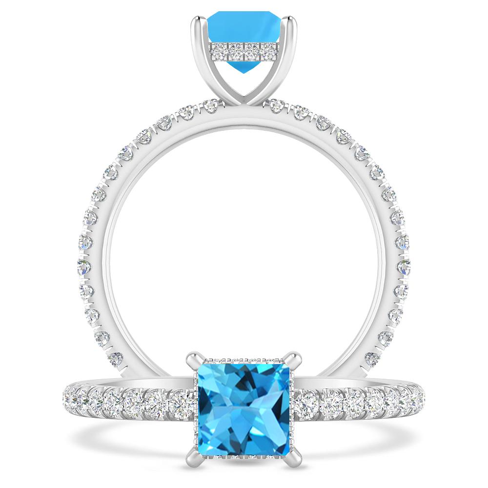 White Gold - Blue Topaz