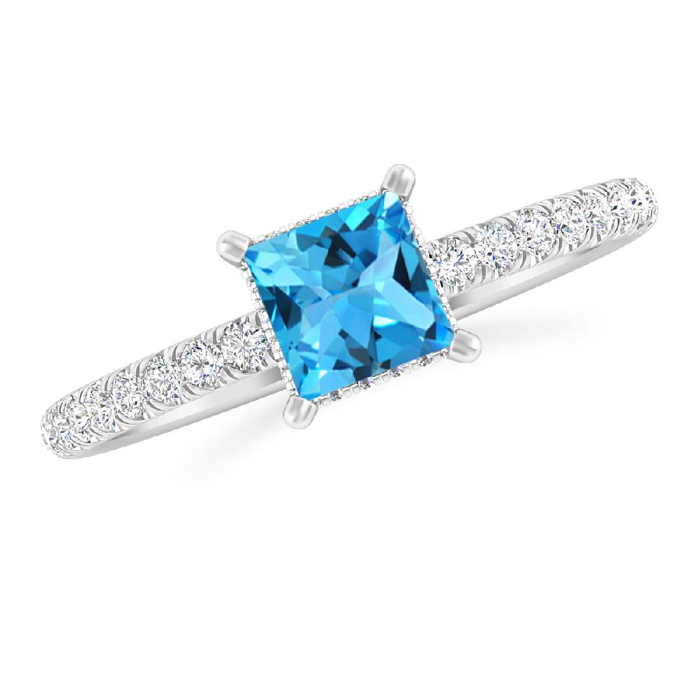 White Gold - Blue Topaz