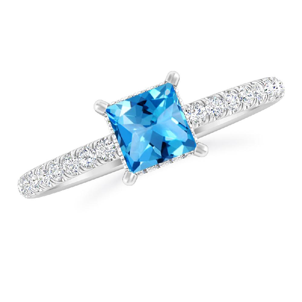 White Gold - Blue Topaz