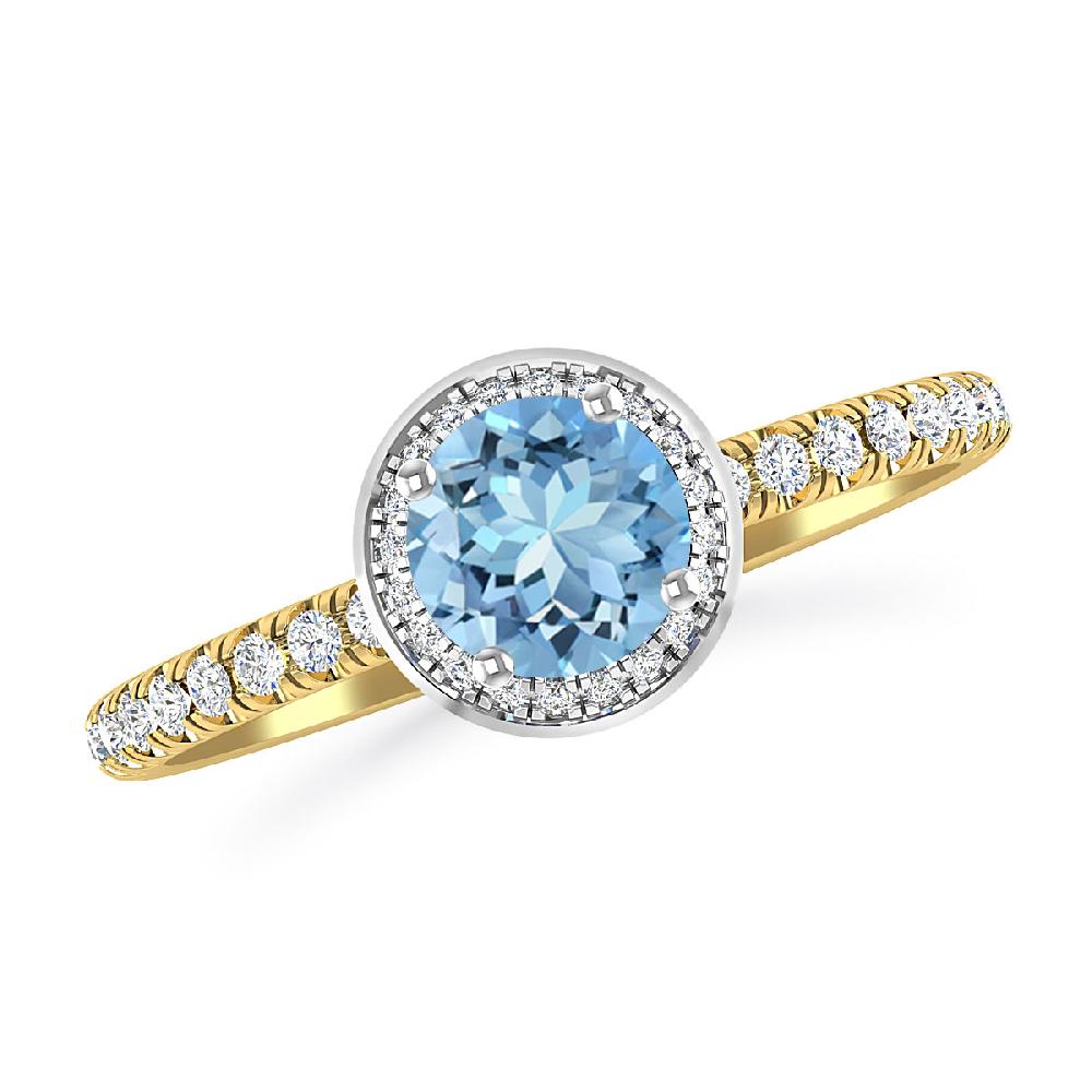 Yellow Gold - Aquamarine