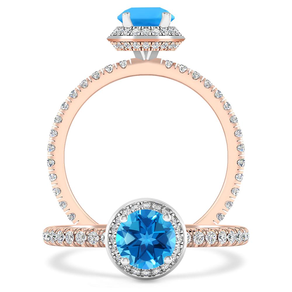 Rose Gold - Blue Topaz