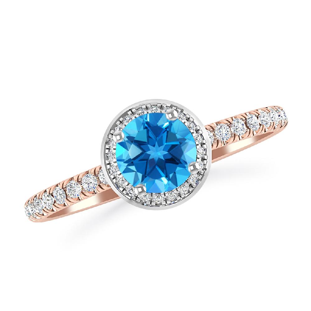 Rose Gold - Blue Topaz