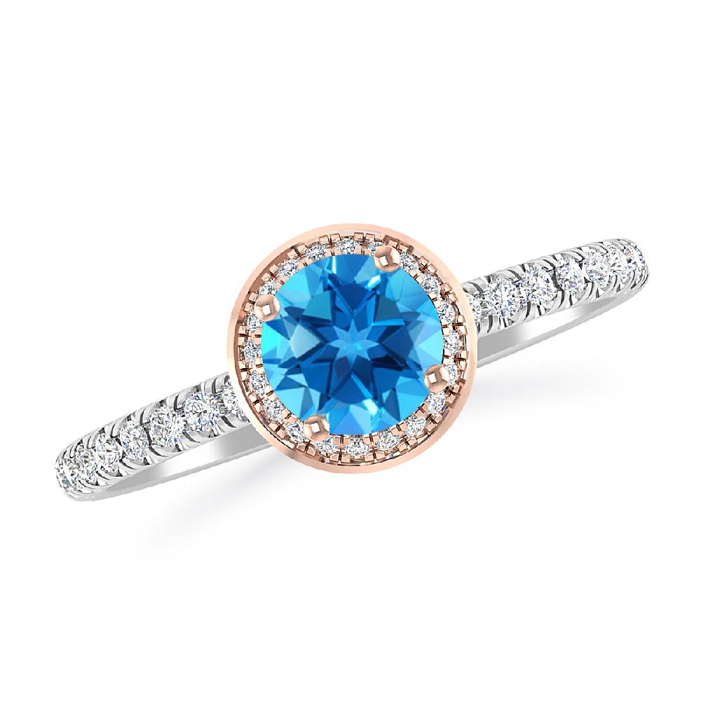 White Gold - Blue Topaz