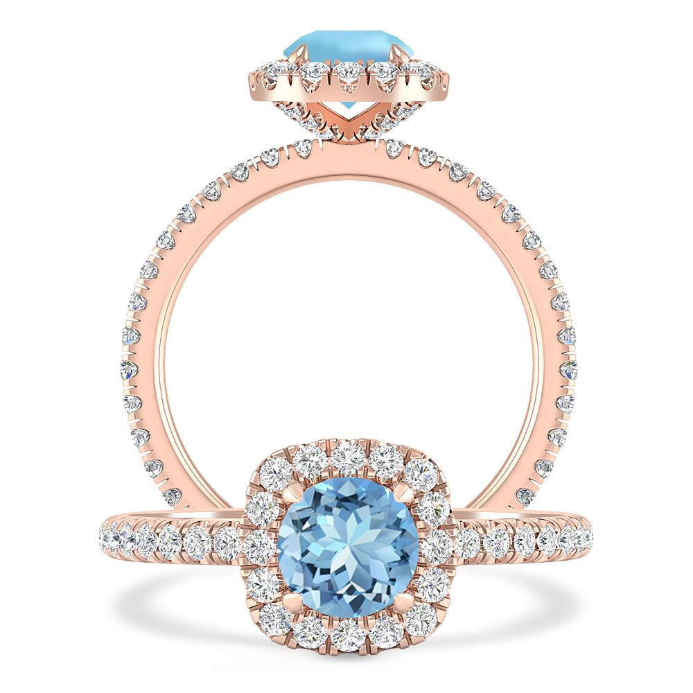 Rose Gold - Aquamarine