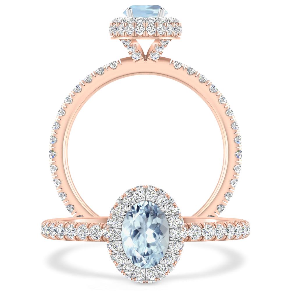 Rose Gold - Aquamarine