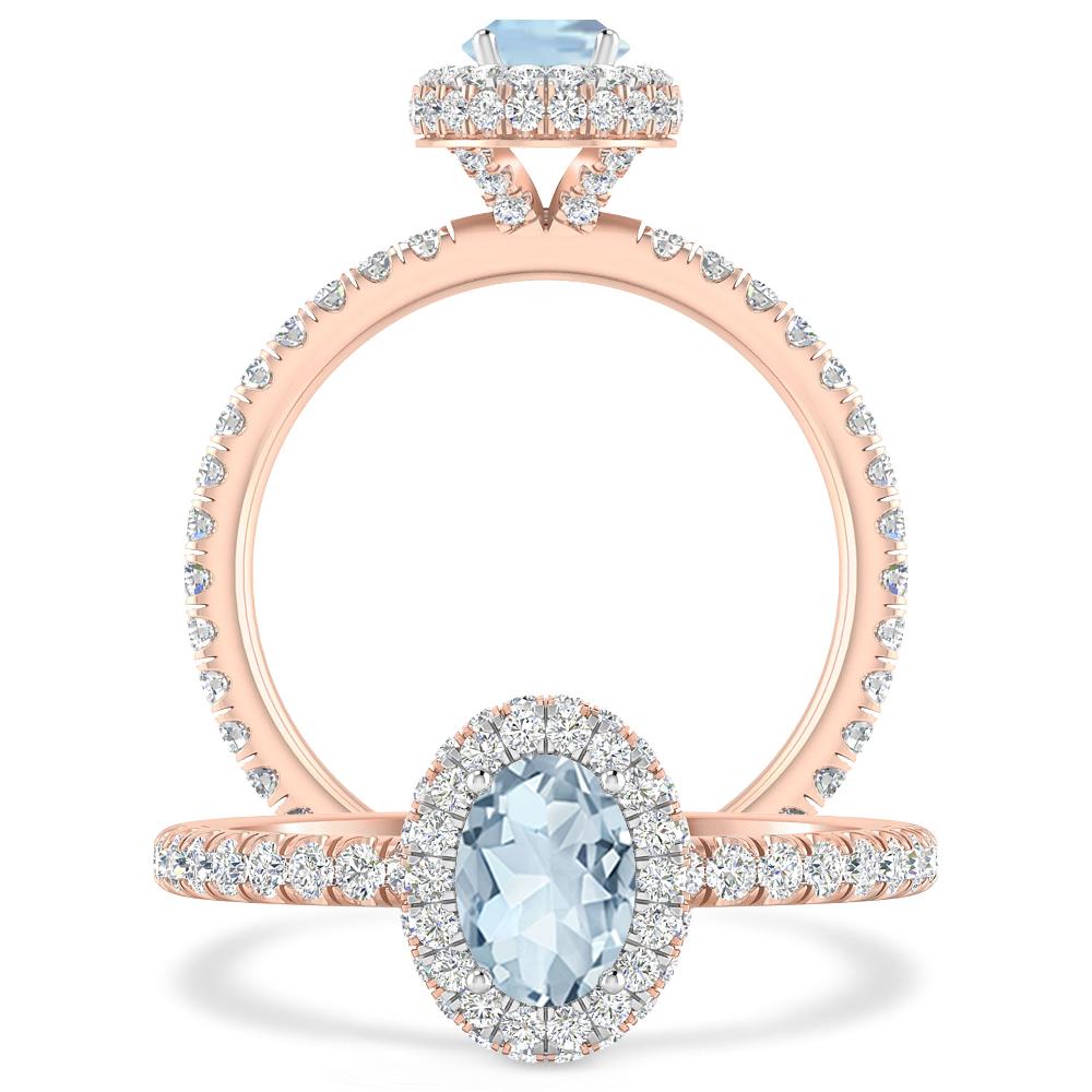 Rose Gold - Aquamarine