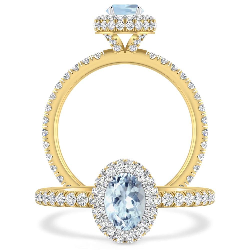 Yellow Gold - Aquamarine