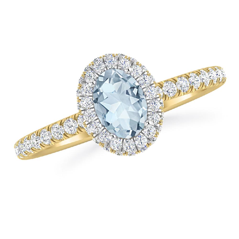 Yellow Gold - Aquamarine