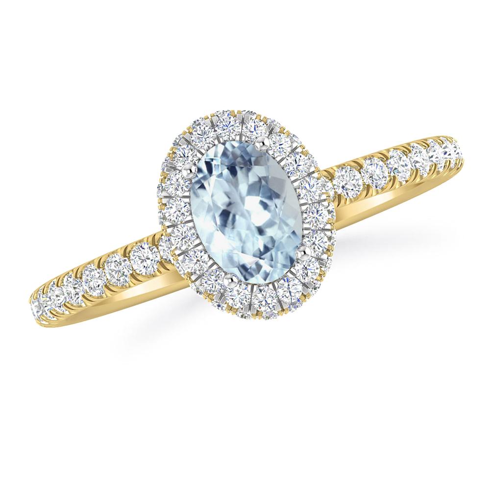 Yellow Gold - Aquamarine