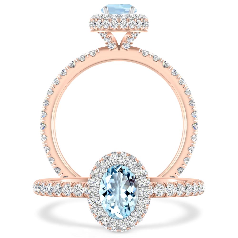 Rose Gold - Aquamarine