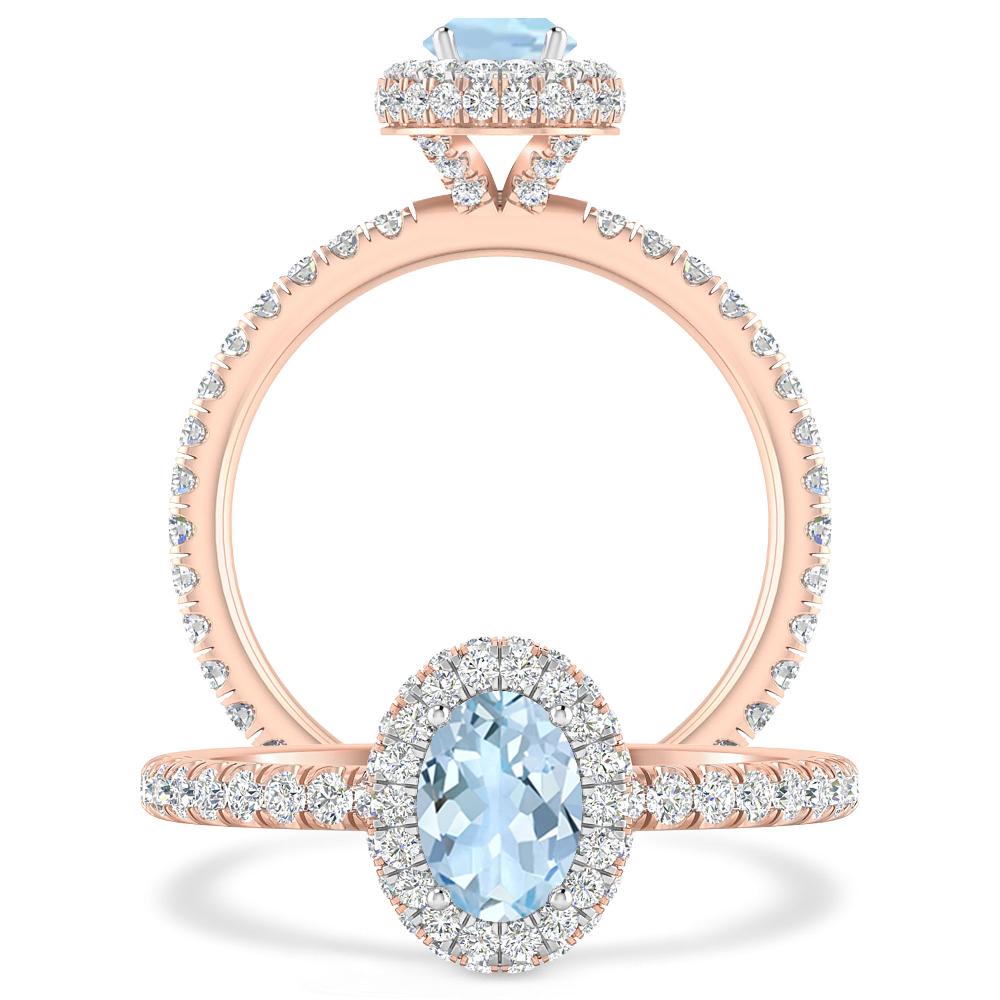 Rose Gold - Aquamarine