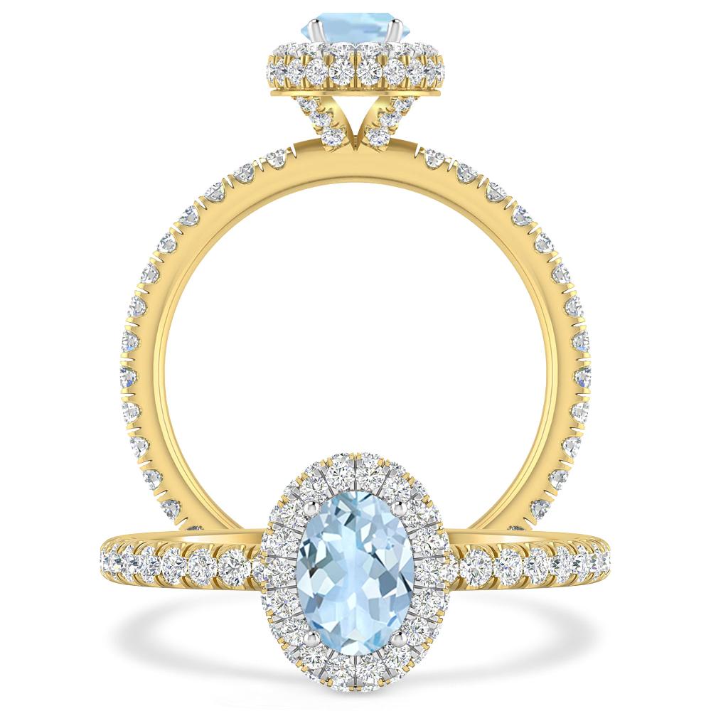 Yellow Gold - Aquamarine