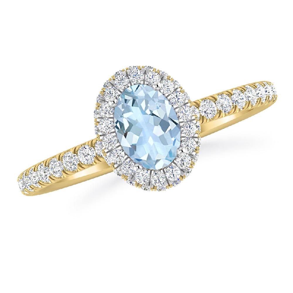 Yellow Gold - Aquamarine