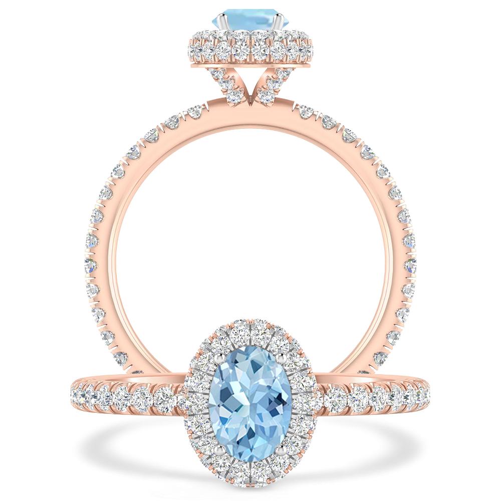 Rose Gold - Aquamarine