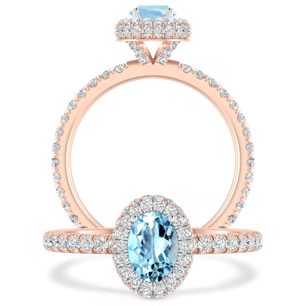 Rose Gold - Aquamarine