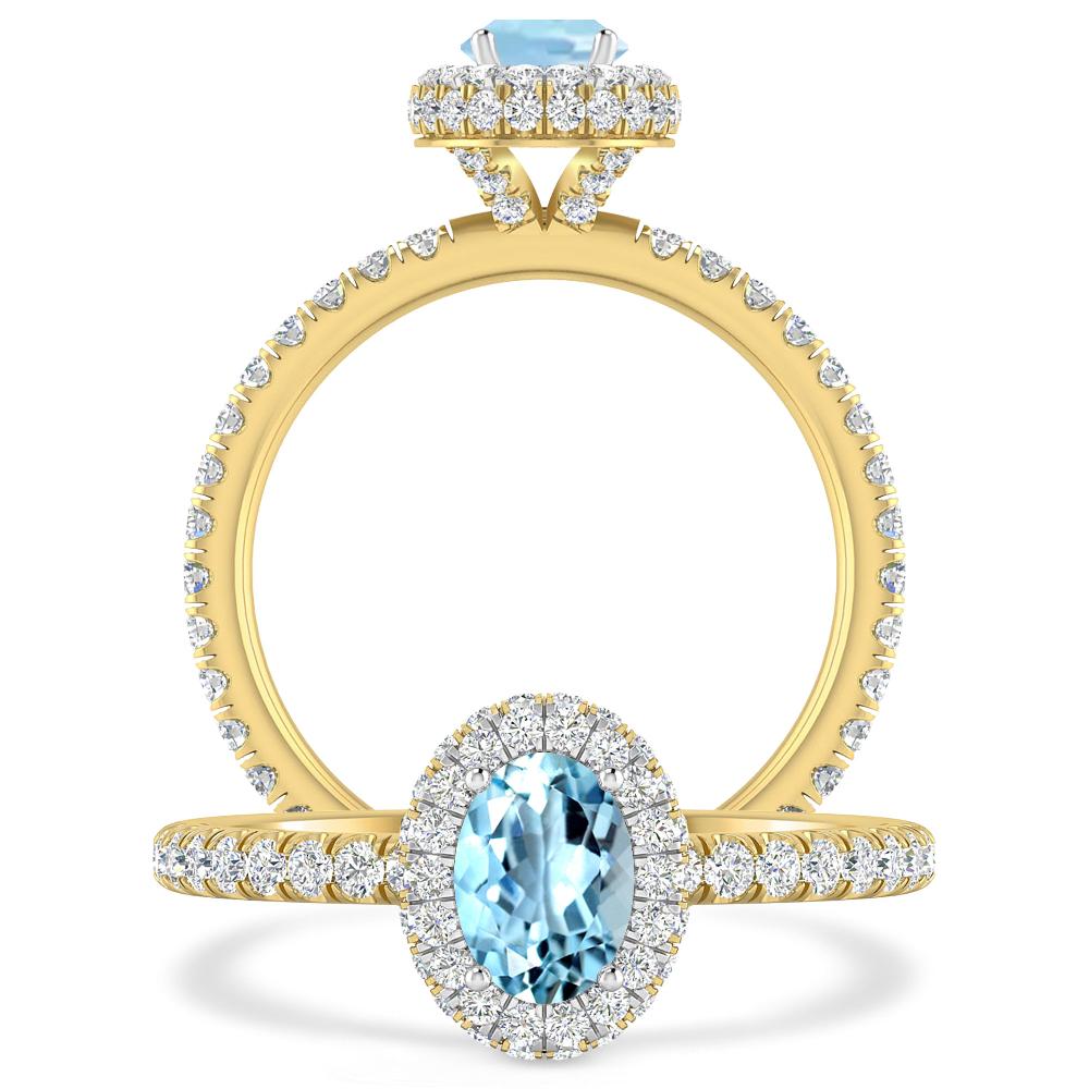 Yellow Gold - Aquamarine