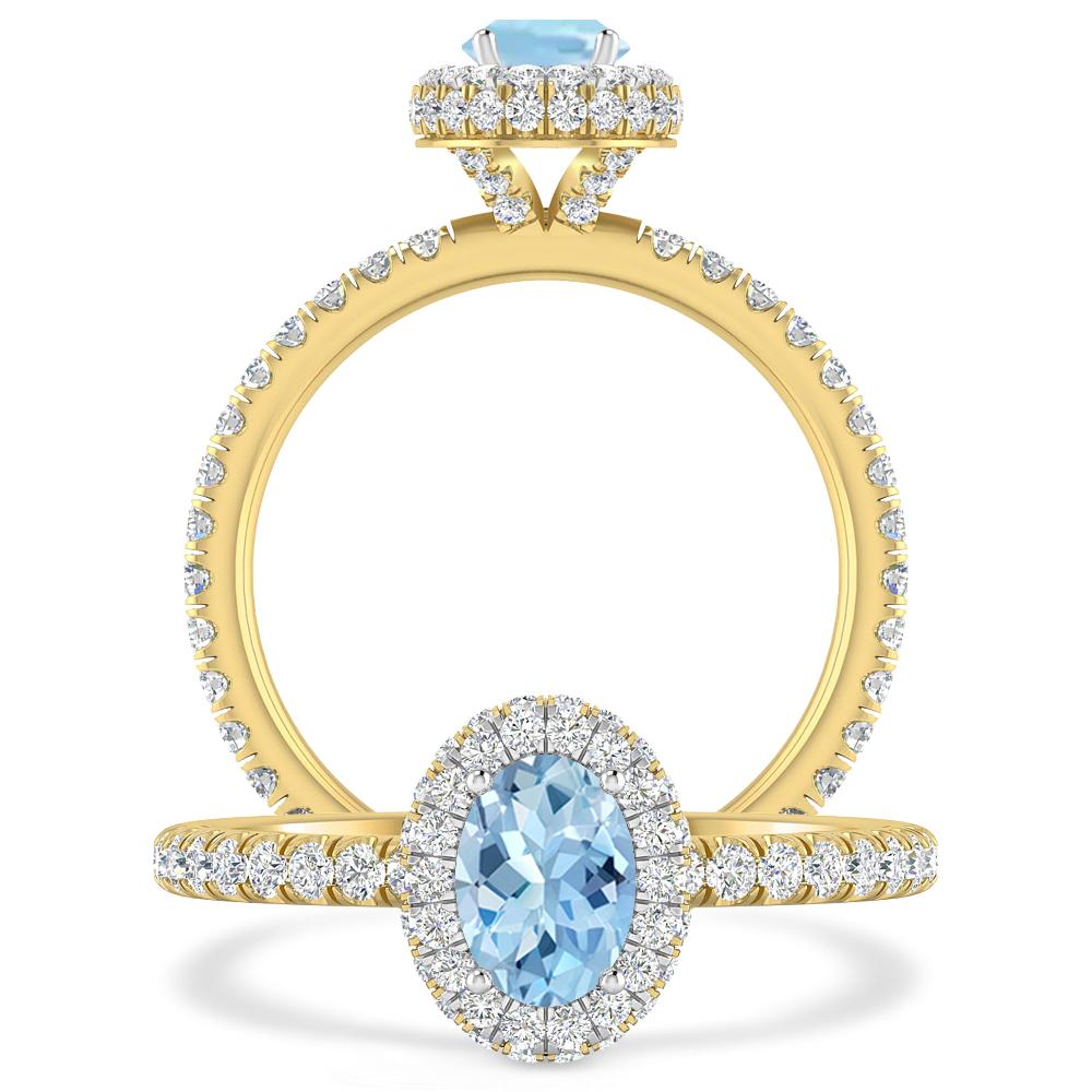 Yellow Gold - Aquamarine