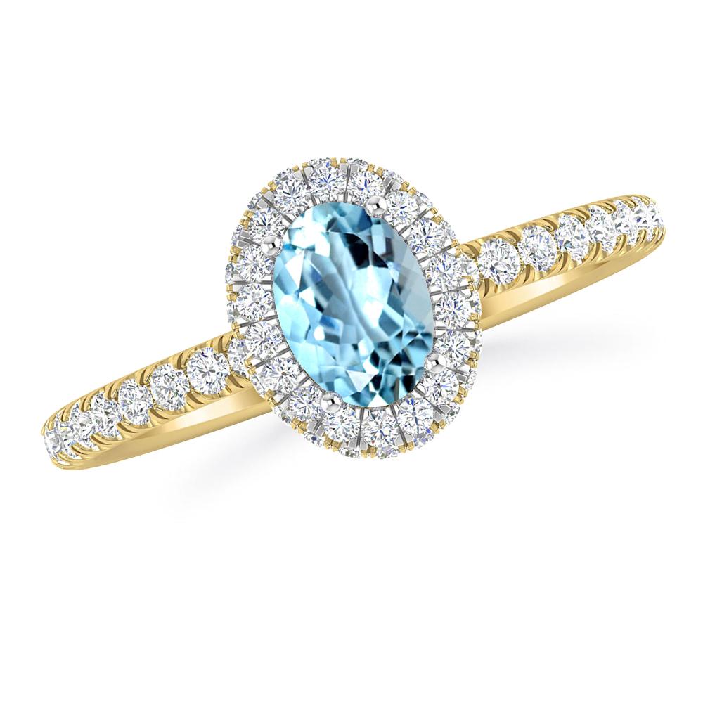 Yellow Gold - Aquamarine